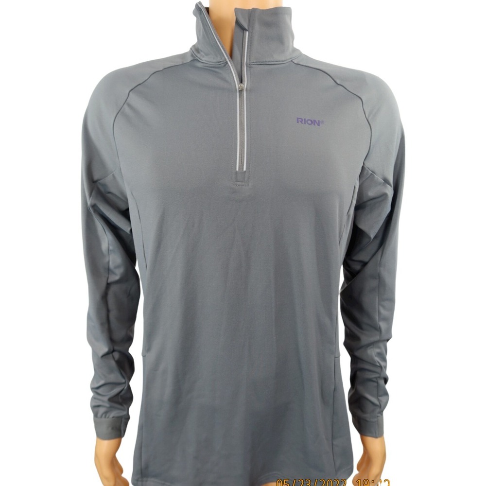 Rion Sports 1/4 Zip Jersey Shirt‎ Men's Size M Gray Cycling Fitness Yoga